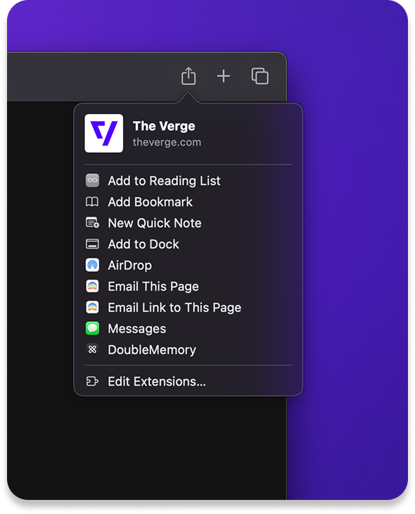 Mac Share Extension