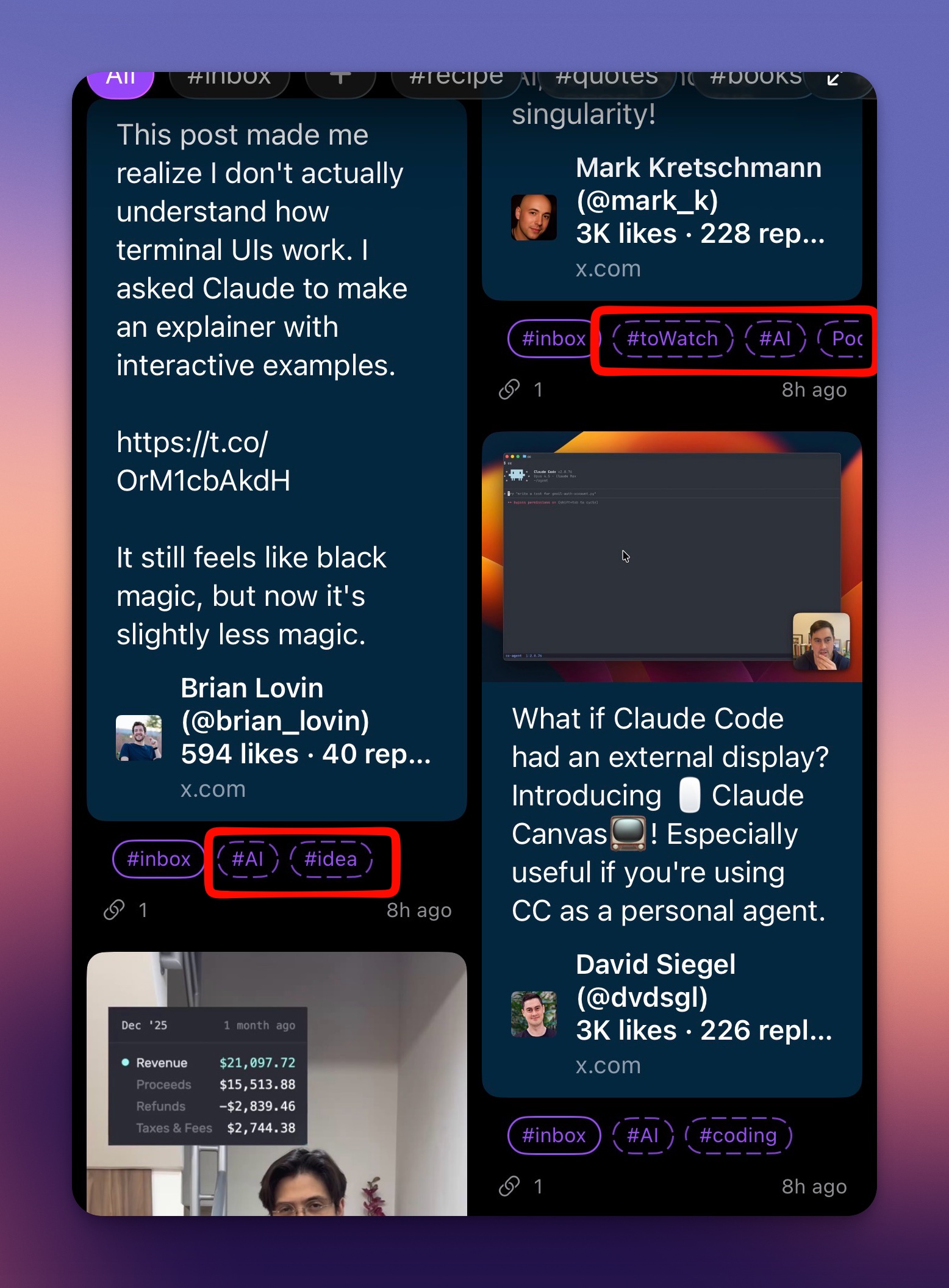 auto tags on grid on iOS